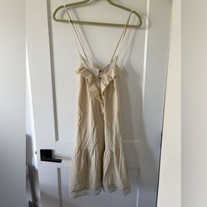 Free People Cream Ruffle Mini Dress